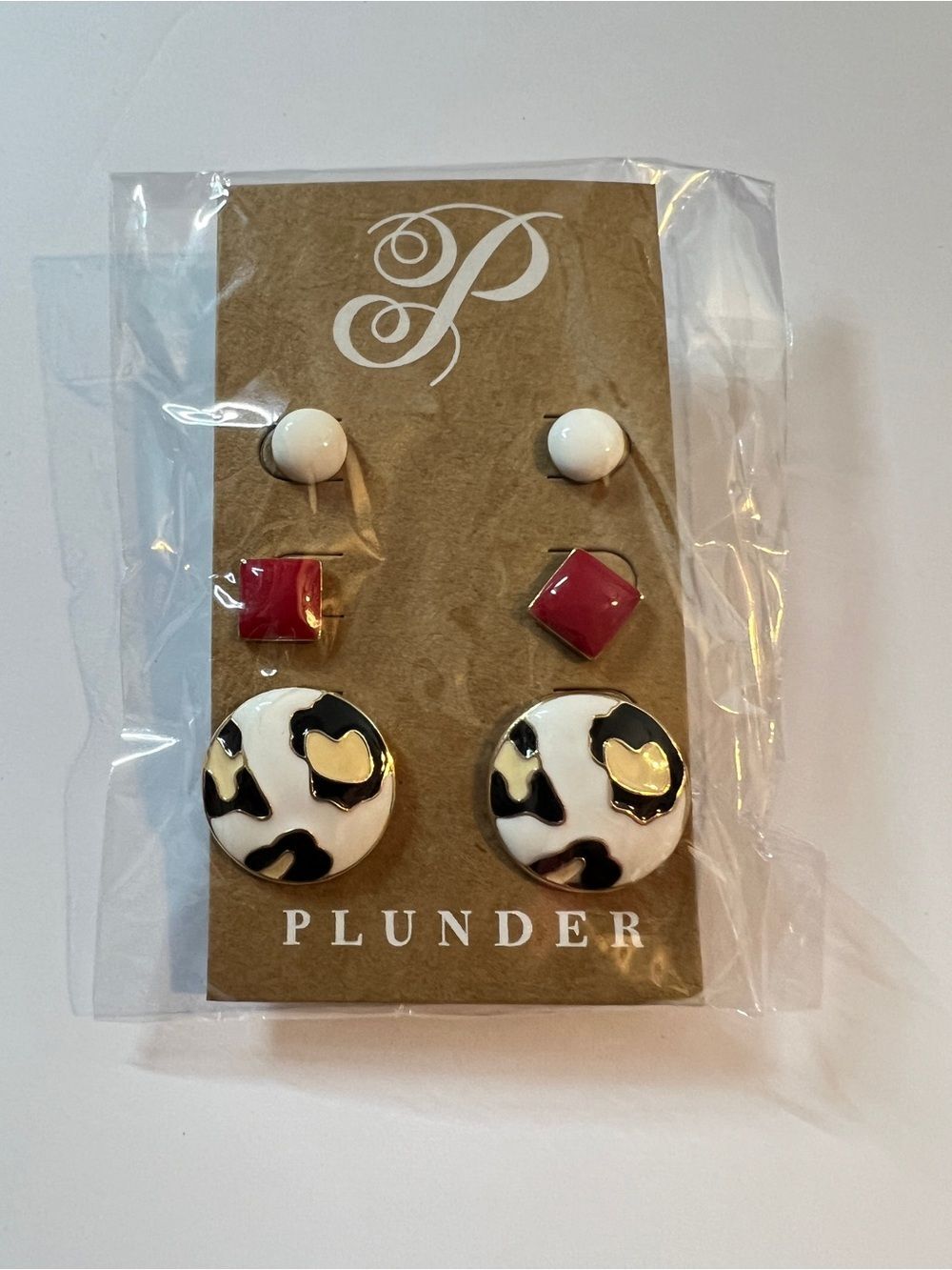 Plunder Set of 3 Pair of Multicolored Earrings